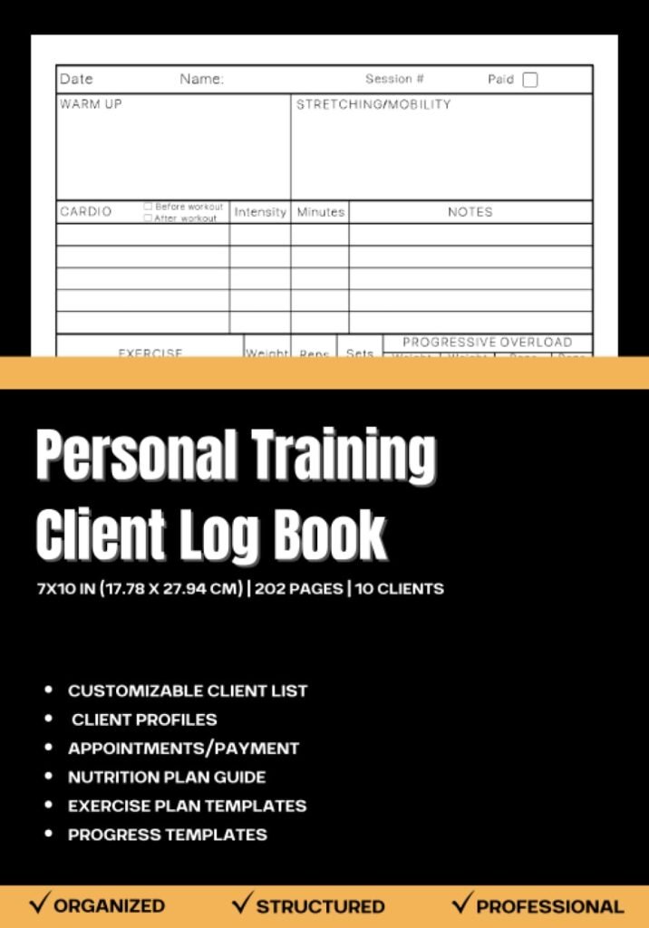 Personal Trainer Client Log Book: Professional Client Workout Planner for Fitness Coaches | 7x10 Inches | 202 Pages     Paperback – July 14, 2023
