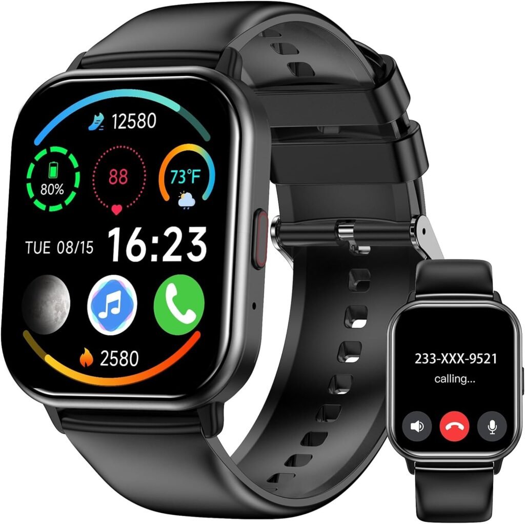 Smart Watch for Men Women, 1.83 HD Screen, Smartwatch with Heart/Sleep Rate Monitor, IP68 Waterproof Fitness Watch with Zinc Alloy Frame, 20+ Sport Modes, Notifications Compatible with iOS Android