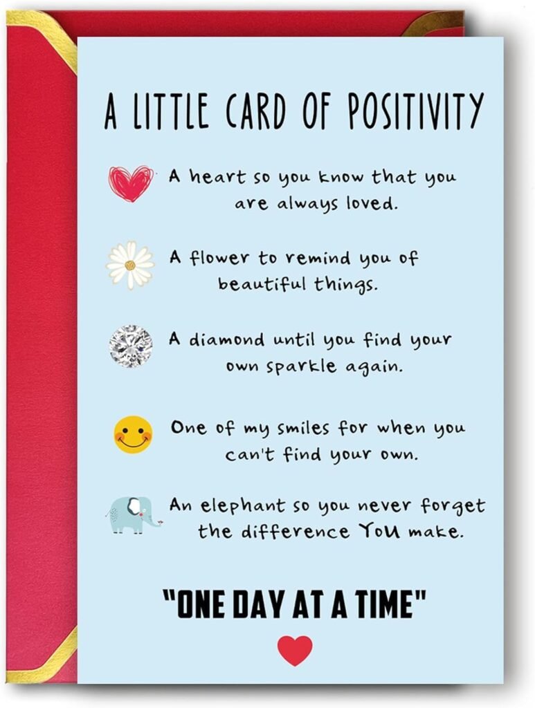 Ziwenhu Lovely Positivity Inspirational Card Gifts for Best Friends, Humor Positive Affirmation Cards for Women Men, Funny Encouragement Greeting Cards for Kids, Self Confidence Card