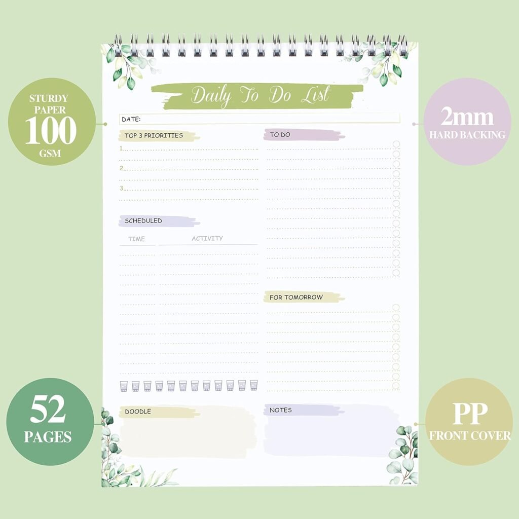 Fitness Journal Workout Planner Notepad For Women  Men Weight Loss,Daily Gym,Exercise Goals,Bodybuilding Progress,Wellness Tracker,6.7 X 9.4 inches, 60 sheets
