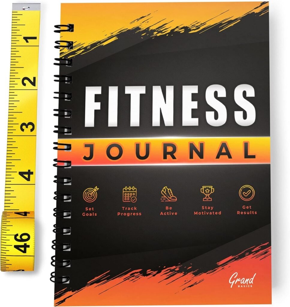 Undated Fitness Journal for Women  Men - Perfect Workout Planner for Tracking Your Daily Progress - Body Measuring Tape Included w/Notebook - Exercise Log Book for Weightloss  Weight Lifting