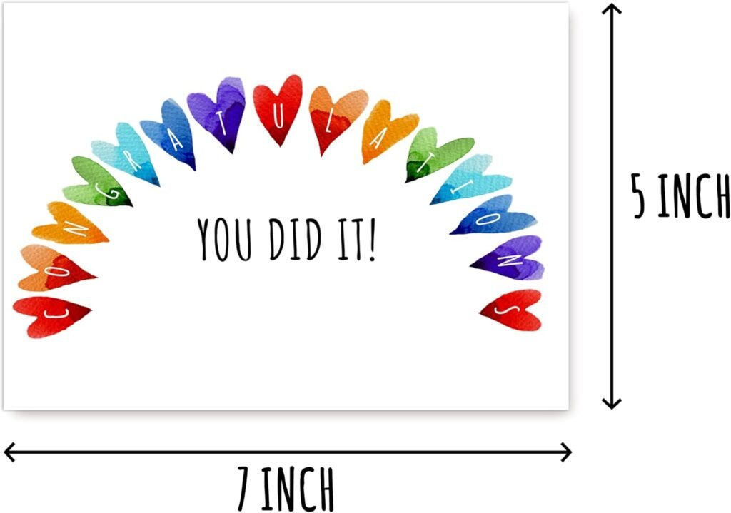 You Did It - Congratulations You Did It Card. Rainbow Congratulations Greeting Card. Well Done Handmade Card - Meaningful Greeting Cards.